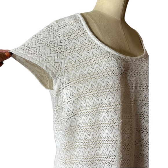 Lucky Brand Lace Boho Tee size L - Picture 7 of 16